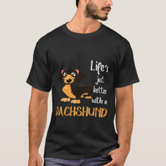 T-shirt 9 La vie est juste meilleure avec un dachshund 556