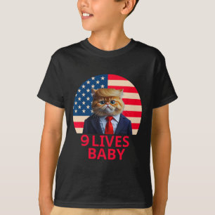 T-shirt 9 Lives Baby Cat Trump 2024 Gagner Victory Winner 