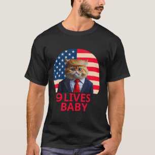 T-shirt 9 Lives Baby Cat Trump 2024 Gagner Victory Winner