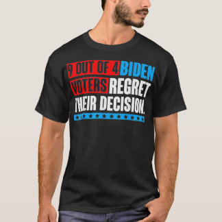 T-shirt 9 sur 4 biden ou regretter leur décision Funny Pre