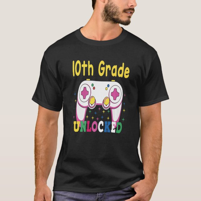T-shirt 9e année obtenue 10e année couleur rétro déverroui (Devant)