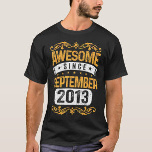 T-shirt 9e anniversaire 9 ans étonnant depuis septembre