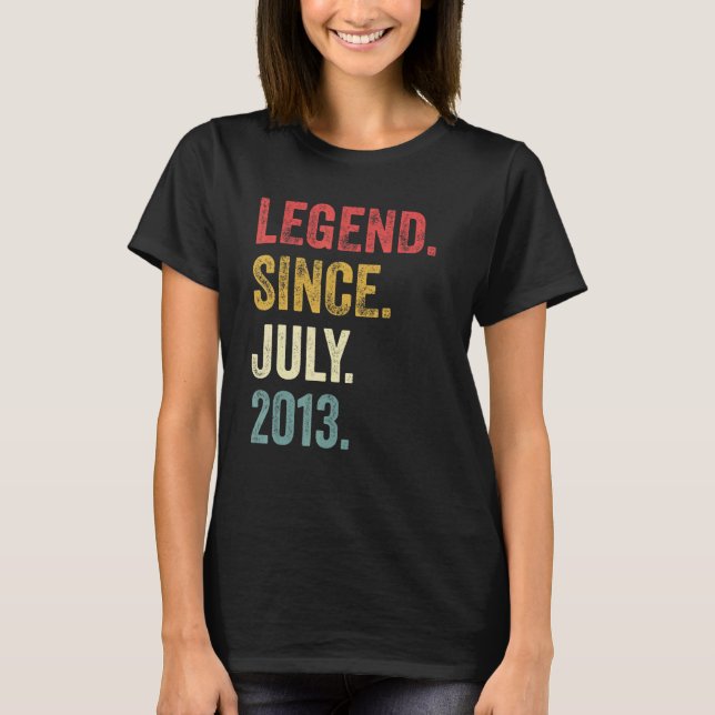 T-shirt 9e anniversaire 9 ans légende depuis juillet 2013 (Devant)