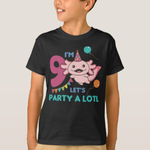 T-shirt 9e Anniversaire Axolotl Neuf Anniversaire Cute Axo