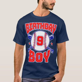 T-shirt 9e Anniversaire Baseball Grand Nombre Neuf 9 Anniv