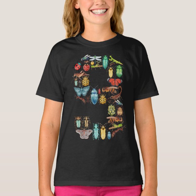 T-shirt 9e anniversaire Bugs Insectes Beetles 9 ans Cadeau (Devant)