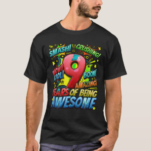 T-shirt 9e Anniversaire Comic Style stupéfiant depuis 2014
