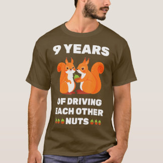 T-shirt 9e anniversaire de Mariage 9 ans drôle couple pour