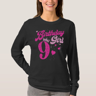 T-shirt 9e anniversaire fille Couronne 9 ans Anniversaire