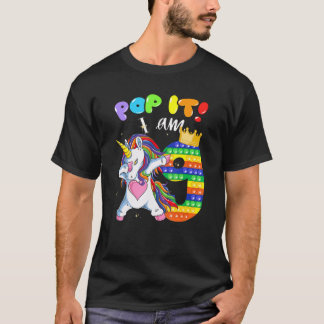 T-shirt 9e Anniversaire Filles Dabbing Unicorn Pop It I Am