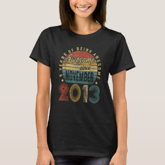 T-shirt 9e anniversaire Garçon 9 ans stupéfiant depuis Nov