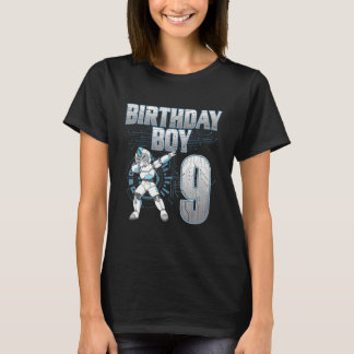 T-shirt 9e anniversaire Garçon Dabbing Robot 9 ans Anniver