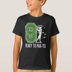 T-shirt 9e anniversaire Gift Joueur de golf 9 ans Garçon