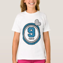 9e anniversaire Gift Stars Coeur Nom personnalisé