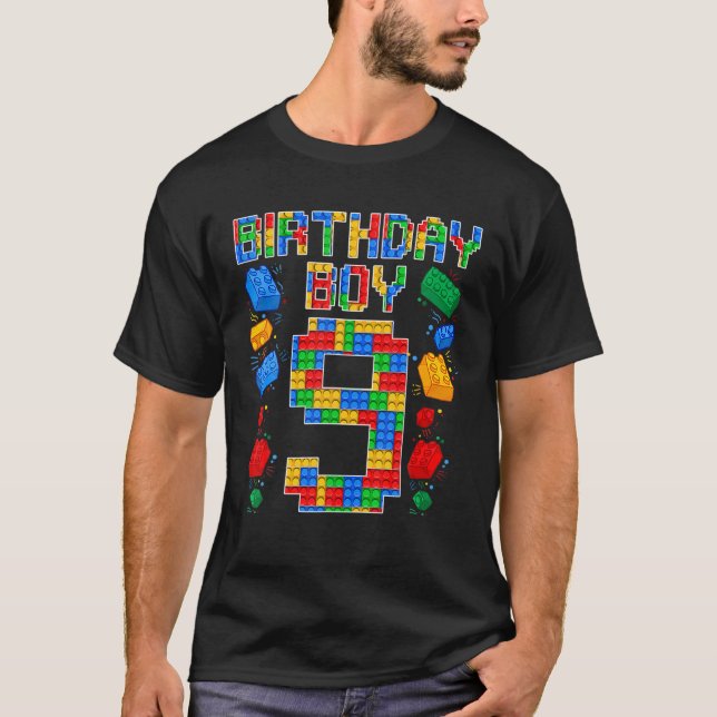 T-shirt 9E Anniversaire Maître Constructeur Bâtiment 9 Ans (Devant)