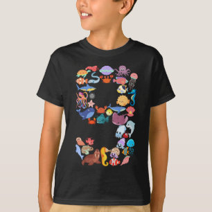 T-shirt 9e anniversaire Ocean Sea Animaux Thème 9 ans Old