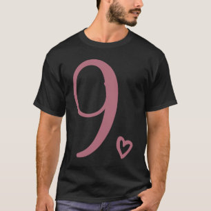 T-shirt 9e anniversaire pour enfants filles Neuf nombre 9 