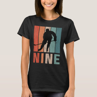 T-shirt 9e anniversaire Rétro Hockey sur glace 9 ans Hocke