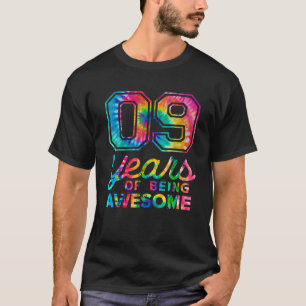 T-shirt 9e Anniversaire Tie Dye 9 Anniversaires Hommes fem