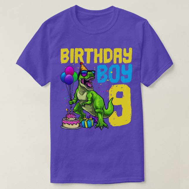T-shirt 9e anniversaire TRex Dinosaur Anniversaire garçon (Design devant)