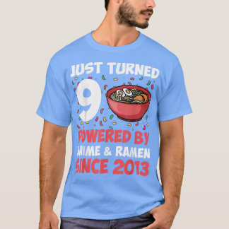 T-shirt 9e Birthday Kawaii Anime Ramen 9 Years Old Girls