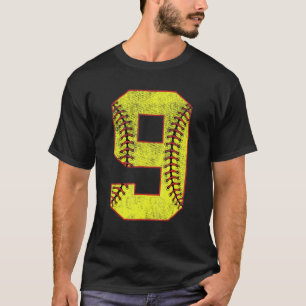 T-shirt 9e fête d'anniversaire Neuf 9 ans Softball Anniver