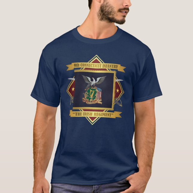 T-shirt 9e Volontaires irlandais du Connecticut (Devant)