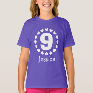 T-shirt 9ème âge neuf de la chemise d'anniversaire de