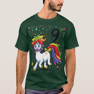 T-shirt 9ème Anniversaire 9 ans Unicorn Party 9ème anniver