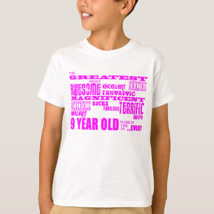 T-shirt 9èmes anniversaires de filles : Plus grands 9 ans