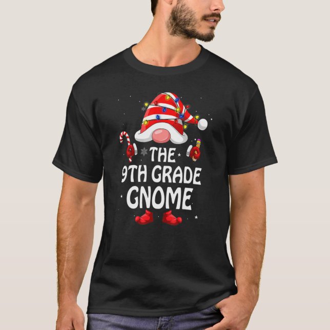 T-shirt 9th Grade Gnome Matching Family Group Christmas Pa (Devant)