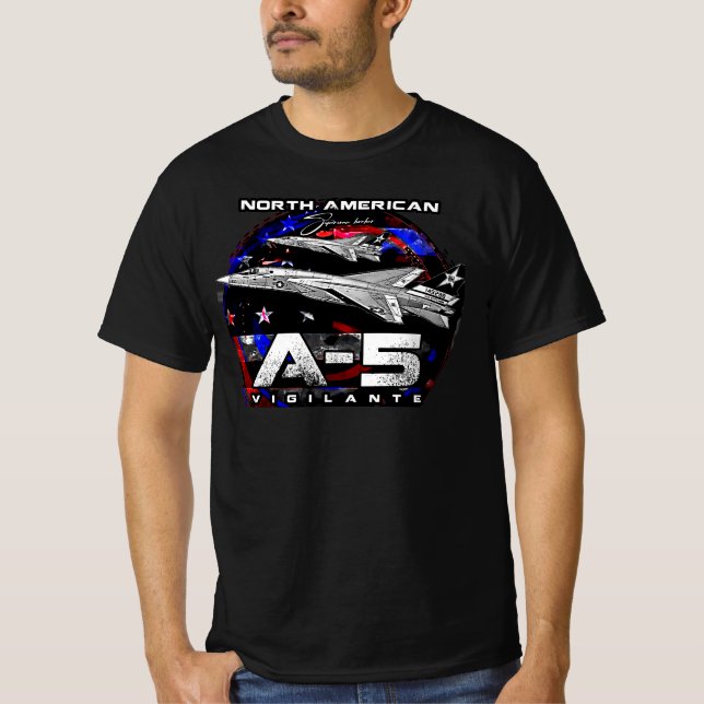 T-shirt A5 Vigilante Avion De Bombe Supersonique Basé Sur  (Devant)
