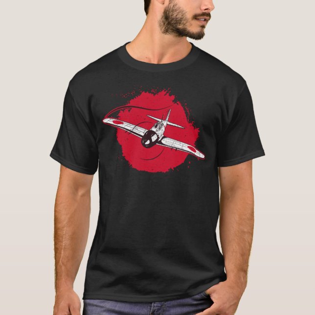 T-shirt A6M Zero | World War 2 Japanese Plane Retro (Devant)