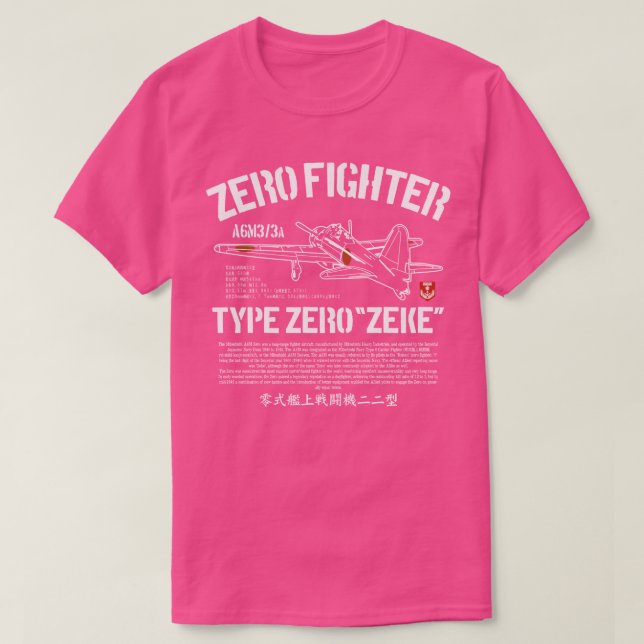 T-shirt A6M Zero Zeke Imperial Japanese Nay Air Service Fi (Design devant)