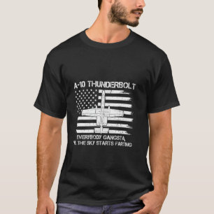 T-shirt A-10 Thunderbolt Warthog Tout Gangsta Drapeau Am