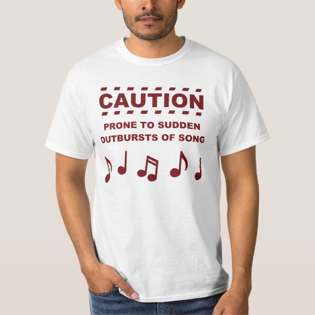 T-shirt À accès soudains enclins de précaution de chanson (Devant)