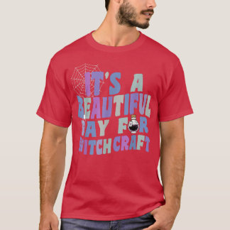 T-shirt A Beautiful Day For Witchcraft Retro Witch Ac