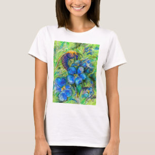 T-shirt A Bee & Forget-me-not Flowers