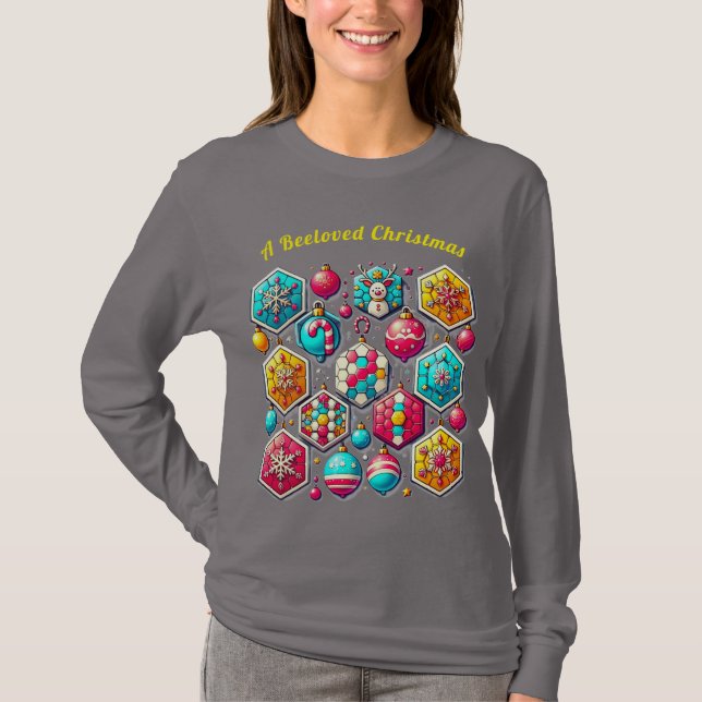 T-shirt A Beeloved Christmas - Festive Honeycomb Shirt (Devant)