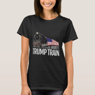 T-shirt À bord du Trump Train 2020 - Réélection du drapeau