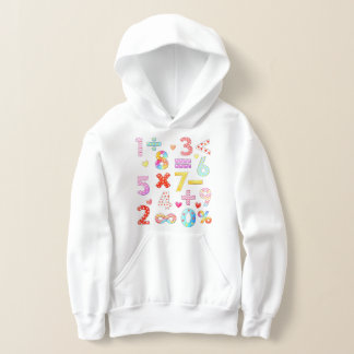 T-shirt à capuche symboles mathématiques colorés d