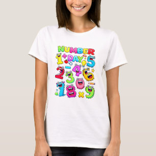T-shirt à chiffres de dessin animé drôle de jour d