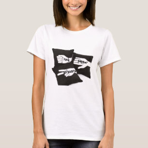T-shirt à ciseaux de papier-roche