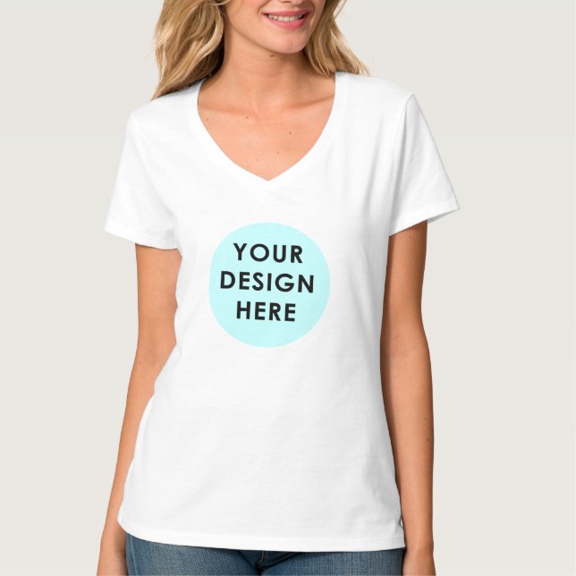 T-shirt à col V de base pour femmes (Devant)