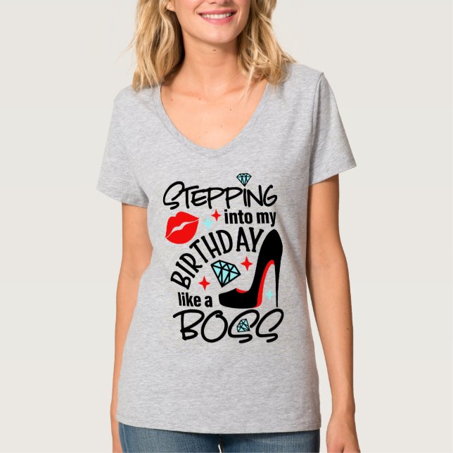 T-shirt à col V de base pour femmes (Devant)