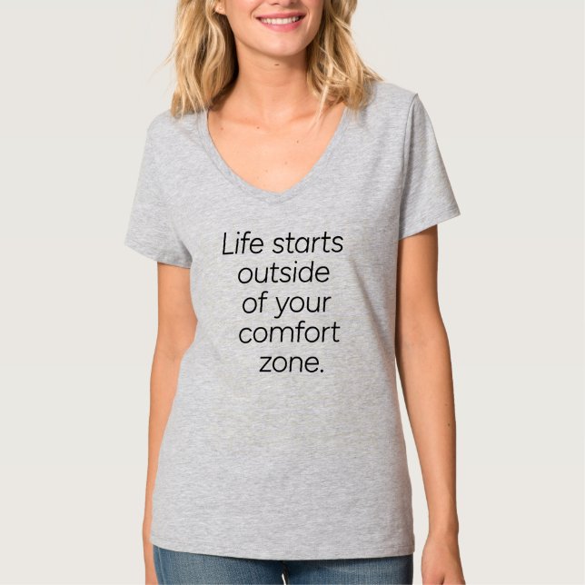 T-Shirt à col V de base pour femmes Comfort Zone (Devant)