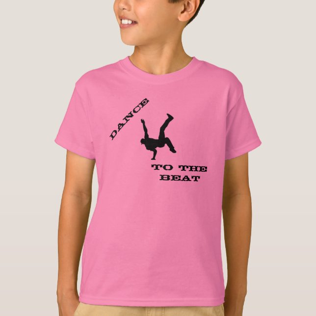 T-Shirt À Cou-V Battez La Danse Des Enfants (Devant)