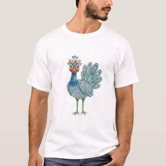 T-shirt à couronne de fleurs de paonne – Style d'a
