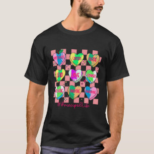 T-shirt à damiers Coeurs Candy Valentines Day School Princ