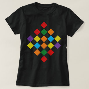 T-shirt à damiers Motif Rainbow Parties scintillant Girl L